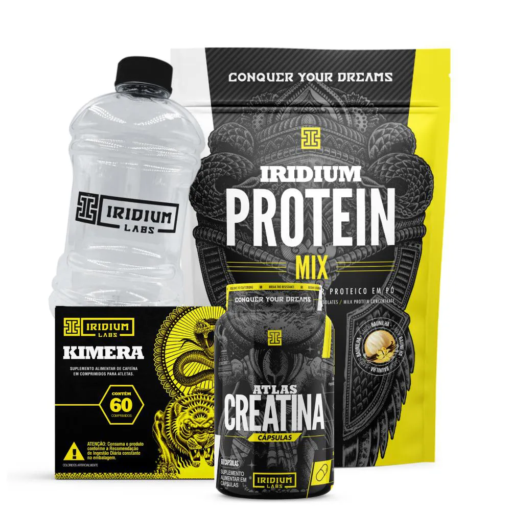 WHEY PROTEIN MIX + KIMERA THERMO + ATLAS CREATINA 60 CáPS + ACESSóRIO.  Baunilha