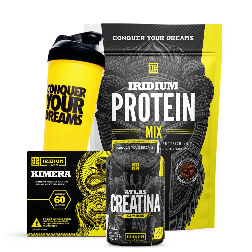 WHEY PROTEIN MIX + KIMERA THERMO + ATLAS CREATINA 60 CáPS + ACESSóRIO.  Chocolate