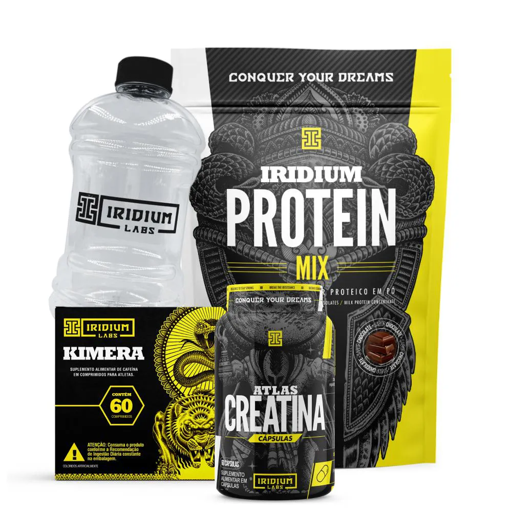 WHEY PROTEIN MIX + KIMERA THERMO + ATLAS CREATINA 60 CáPS + ACESSóRIO.  Chocolate