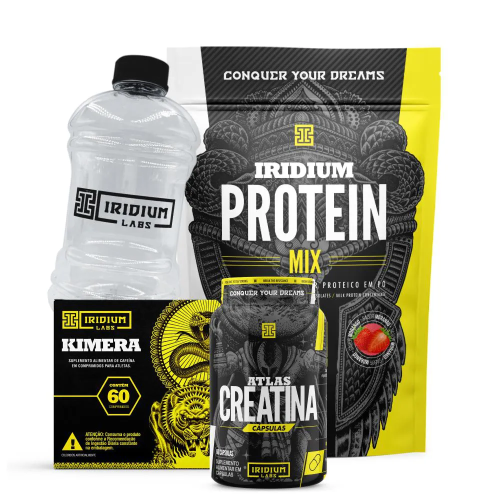 WHEY PROTEIN MIX + KIMERA THERMO + ATLAS CREATINA 60 CáPS + ACESSóRIO.  Morango