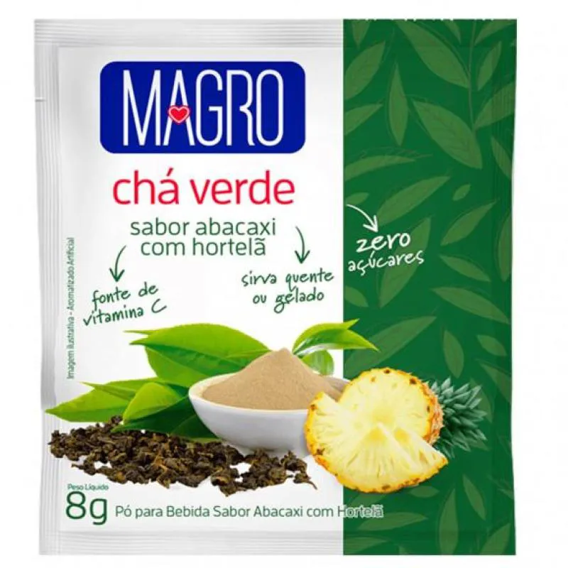 CHA VERDE MAGRO SABOR ABACAXI COM HORTELA ZERO ACUCARES 8G
