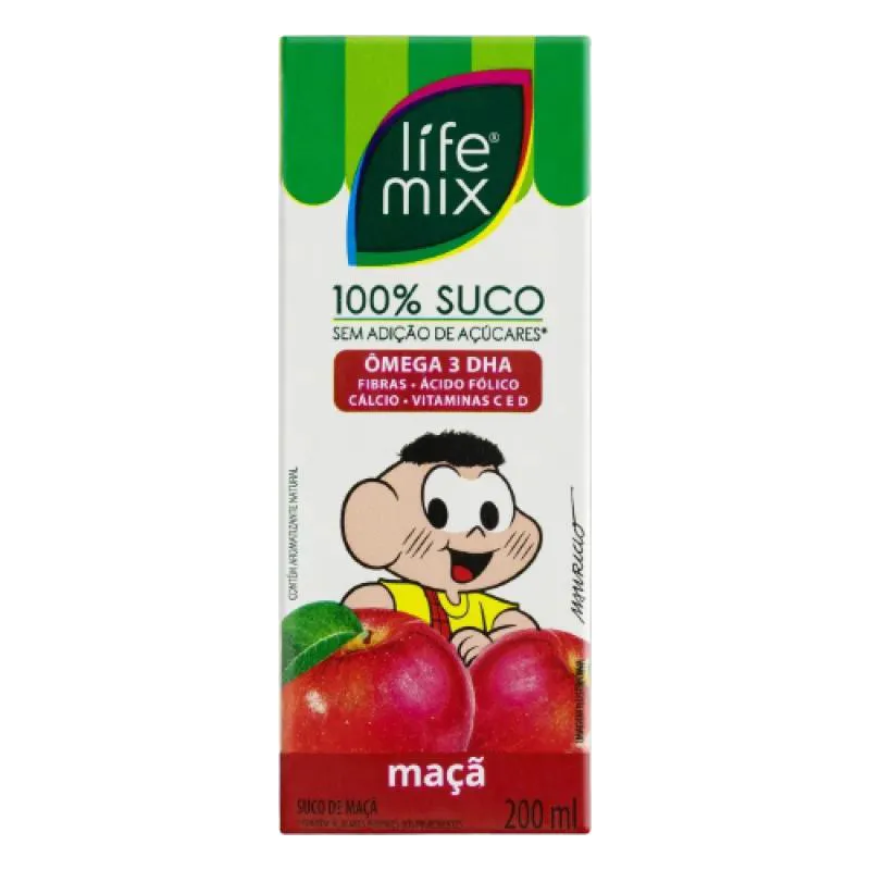 SUCO SABOR MAçã KIDS FUNCIONAL SEM AçUCAR LIFE MIX 200ML