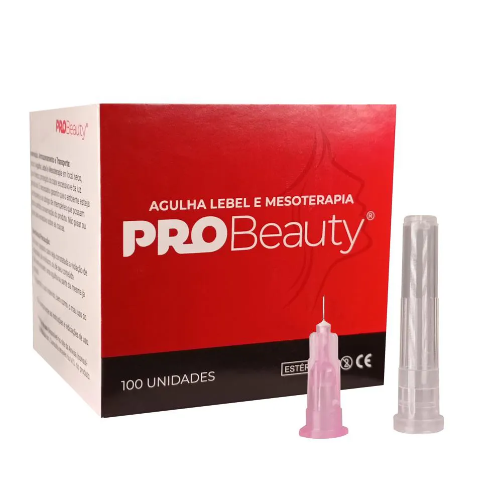 MICROAGULHA DE LEBEL 4MM 0,23MM 32G PRO BEAUTY CX 100UN