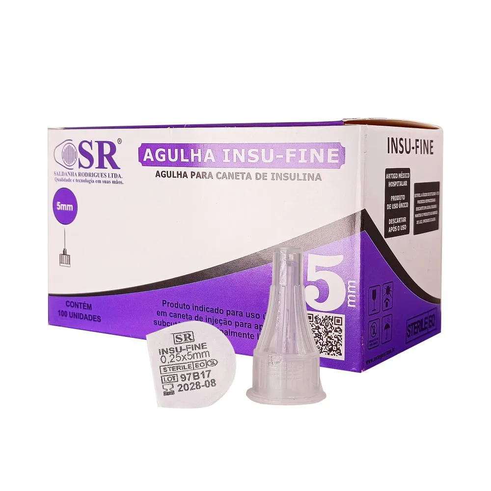 KIT 400UN AGULHA PARA CANETA DE INSULINA 5MM 31G SR