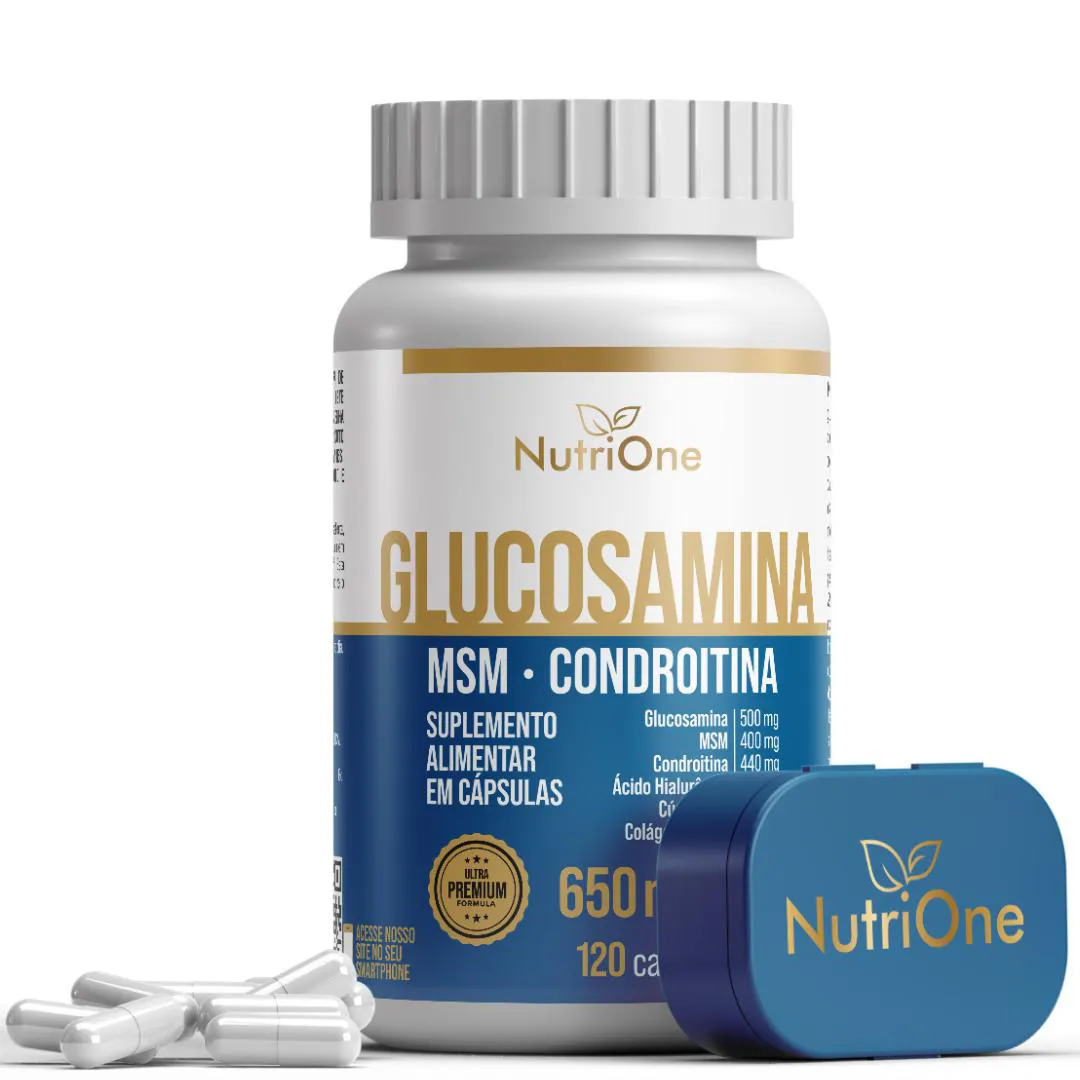 GLUCOSAMINA, MSM, CONDROITINA, CURCUMINA, COLáGENO TIPO II, ÁCIDO HIALURôNICO E CáLCIO 120 CáPS - NUTRIONE