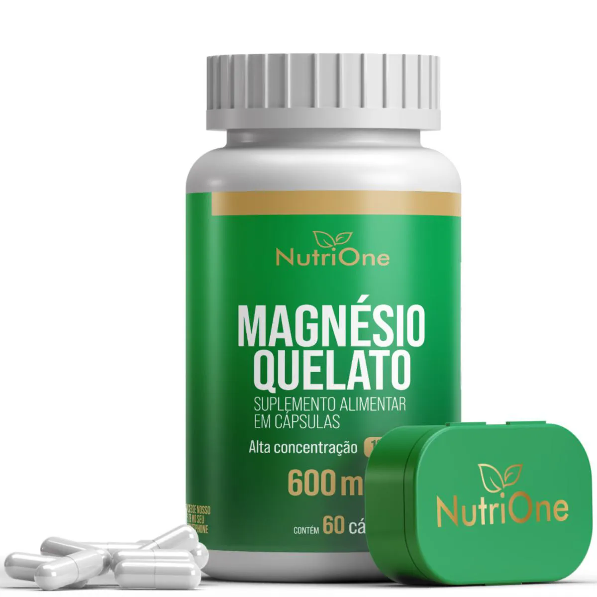 MAGNéSIO QUELATO ALTA CONCENTRAçãO 60 CáPSULAS - NUTRIONE