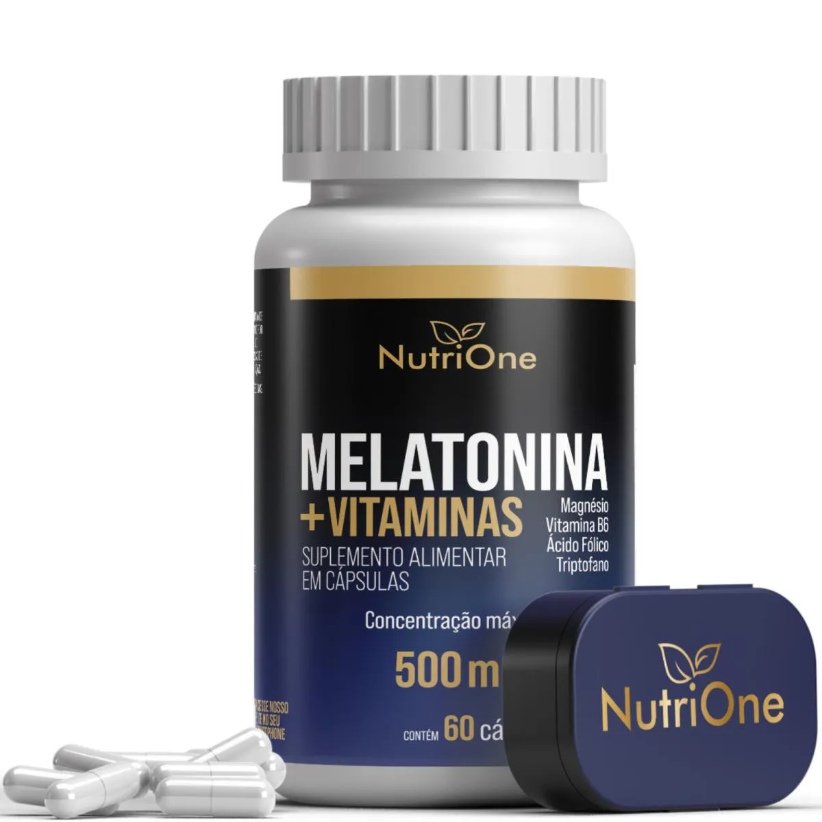 MELATONINA 60 CáPSULAS + TRIPTOFANO, MAGNéSIO, METILFOLATO E VITAMINA B6 - NUTRIONE