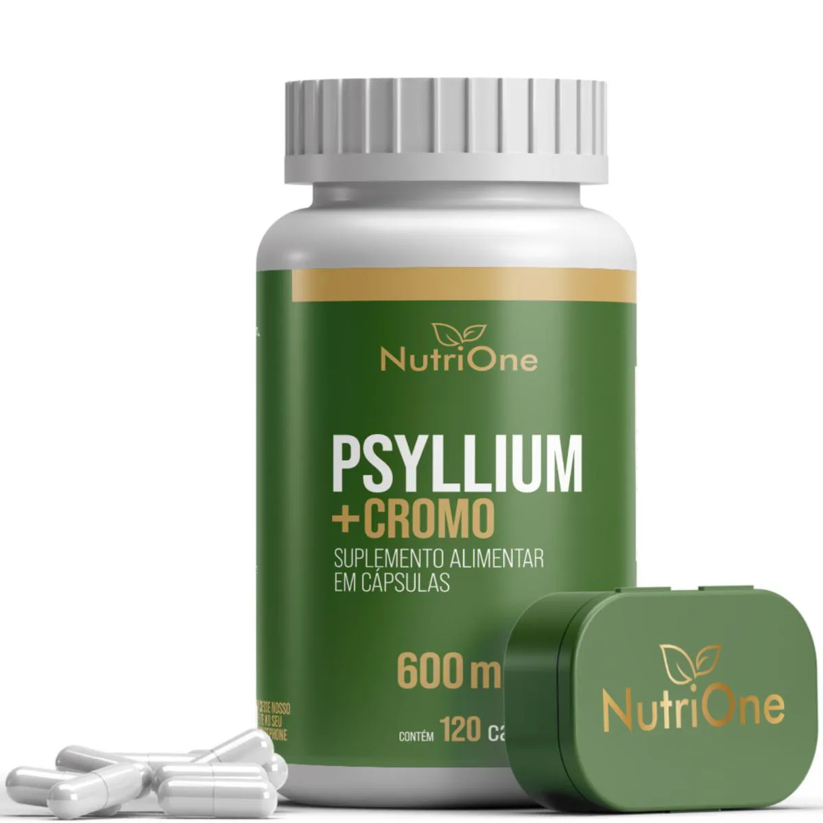PSYLLIUM + PICOLINATO DE CROMO 120 CáPSULAS 600MG - NUTRIONE