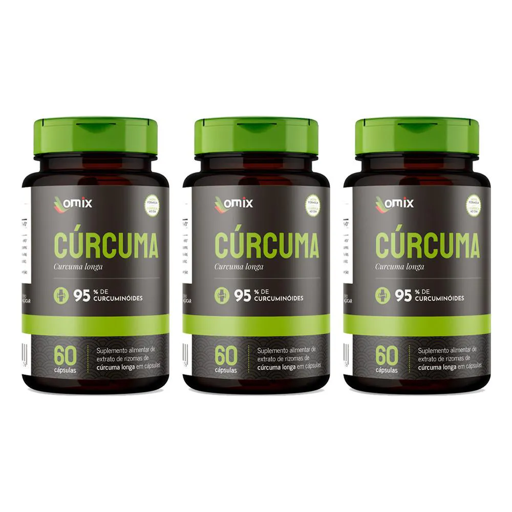 KIT 3X - CúRCUMA - 60 CáPSULAS - OMIX