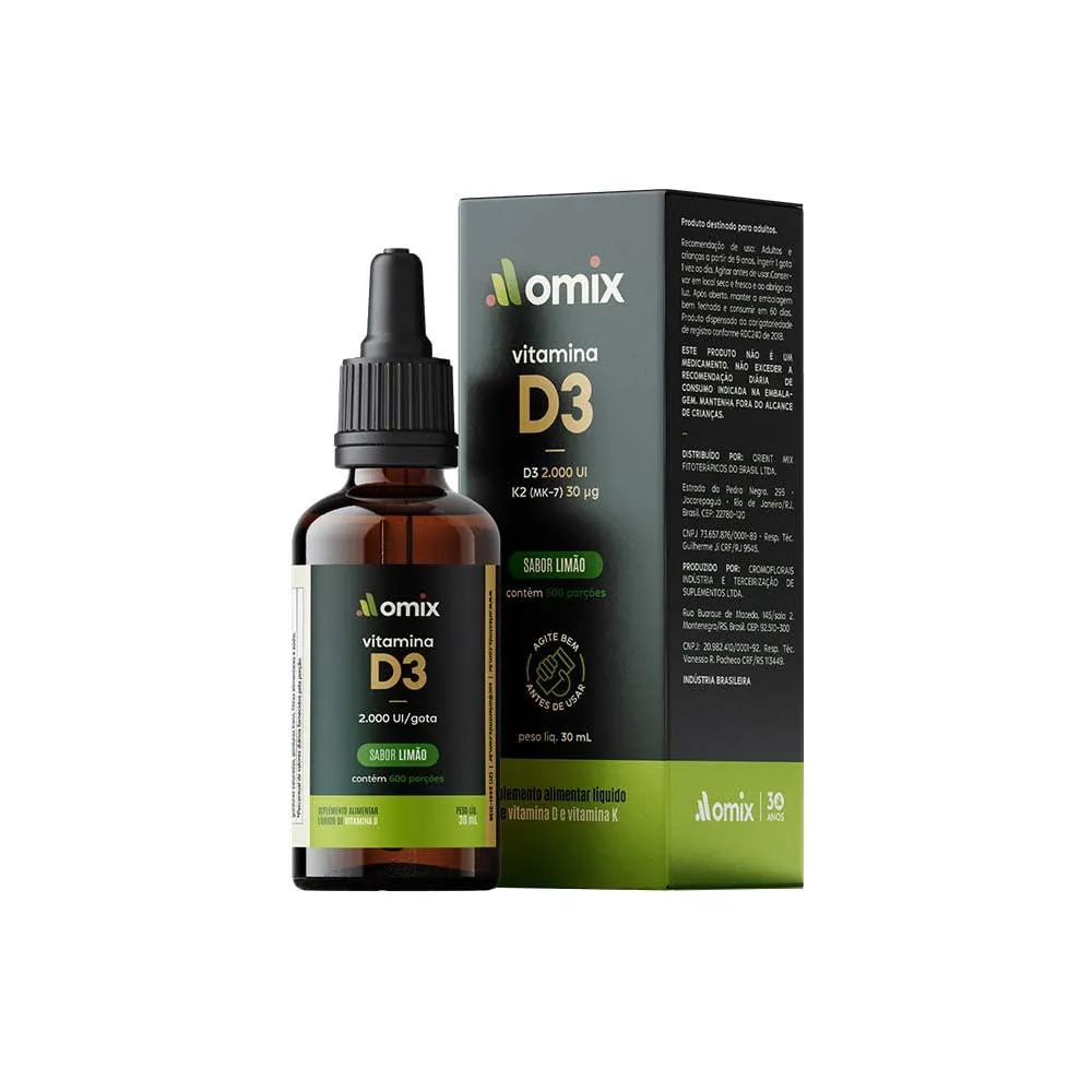 VITAMINA D3 LíQUIDA EM GOTAS - 30 ML - OMIX
