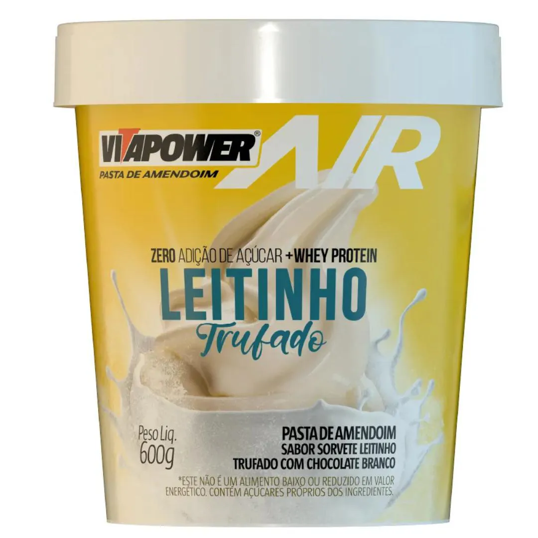 PASTA DE AMENDOIM VITAPOWER AIR POTE 280G SABOR SORVETE LEITINHO TRUFADO