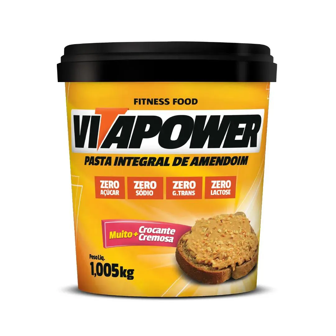 PASTA DE AMENDOIM VITAPOWER INTEGRAL POTE 1005G SABOR CROCANTE