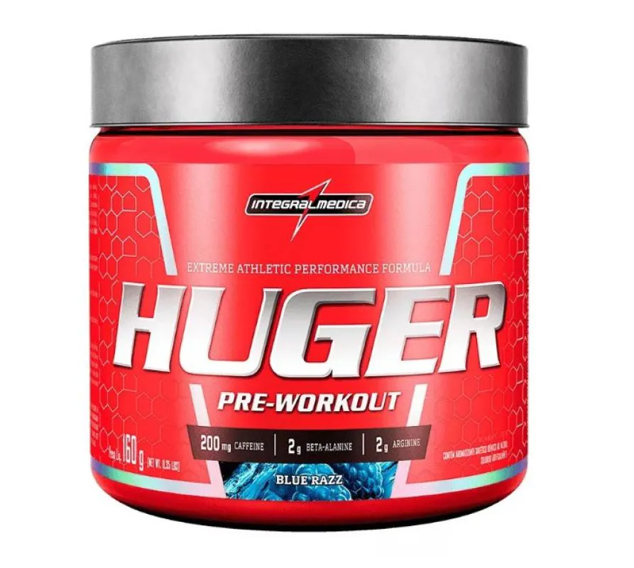 PRé TREINO HUGER PRé-WORKOUT 160G INTEGRALMéDICA SABOR BLUE RAZZ