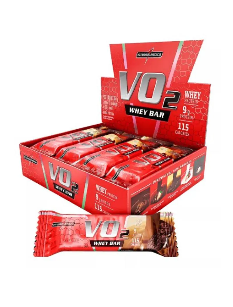 VO2 WHEY BAR (12UNI DE 30G) INTEGRALMEDICA - SABOR COOKIES & CREAM