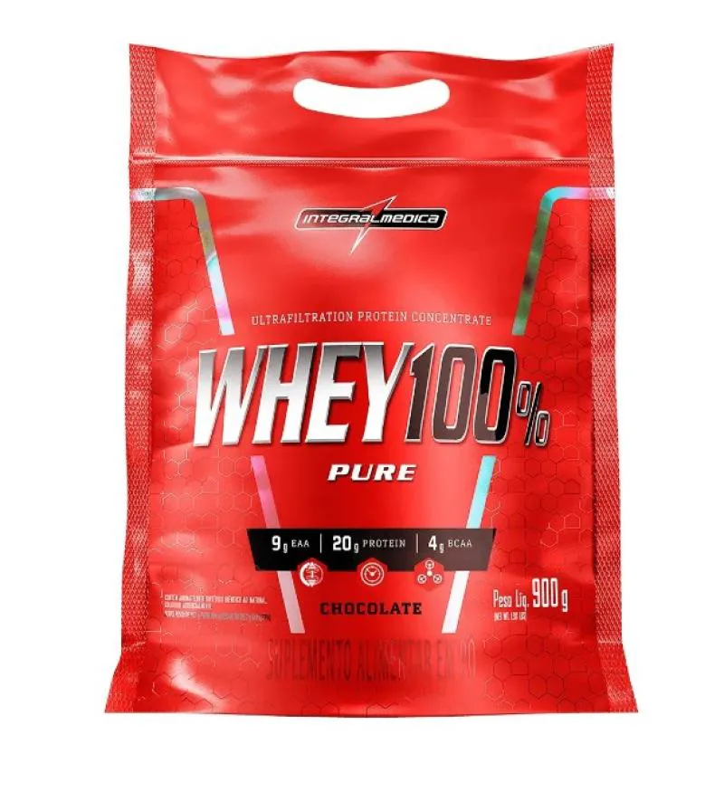 WHEY 100% PURE 900G - CHOCOLATE - INTEGRALMéDICA