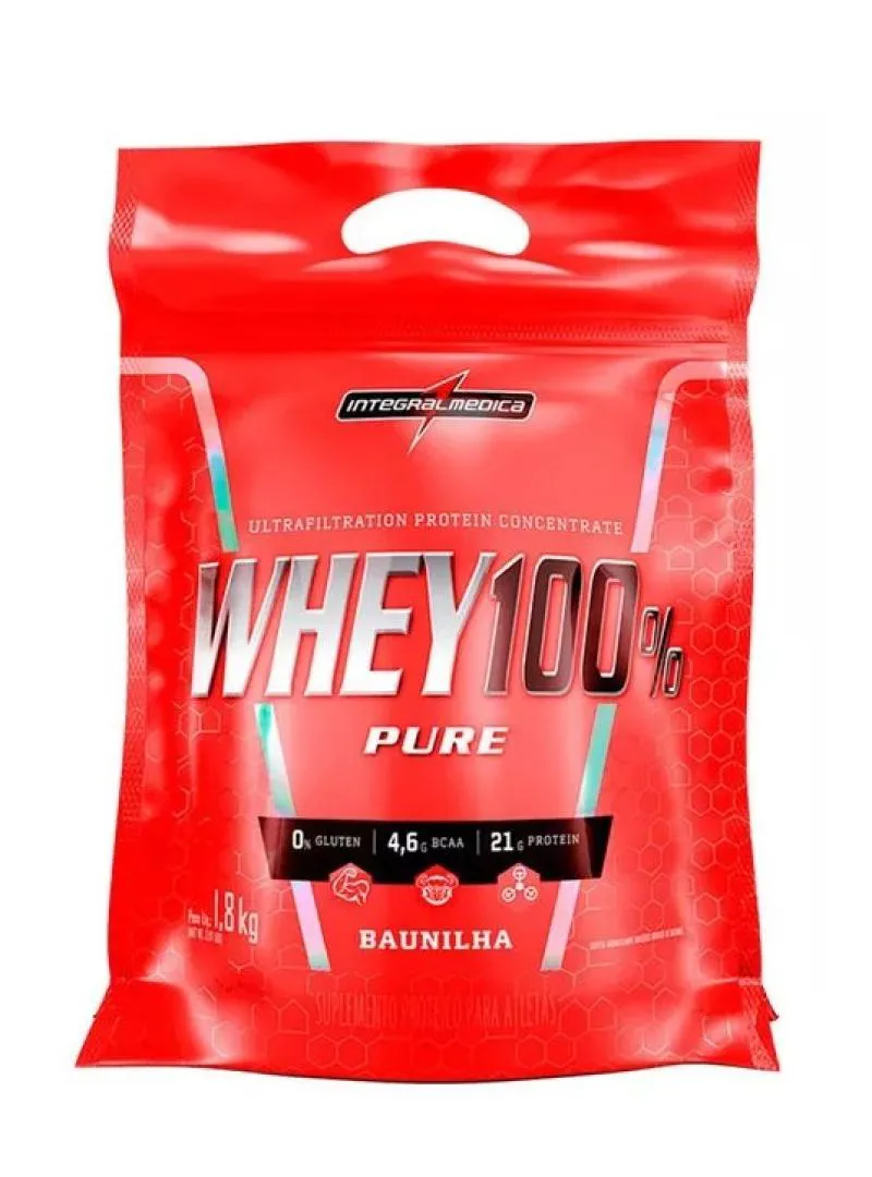 WHEY 100% PURE POUCH 1,8KG BAUNILHA  INTEGRALMéDICA