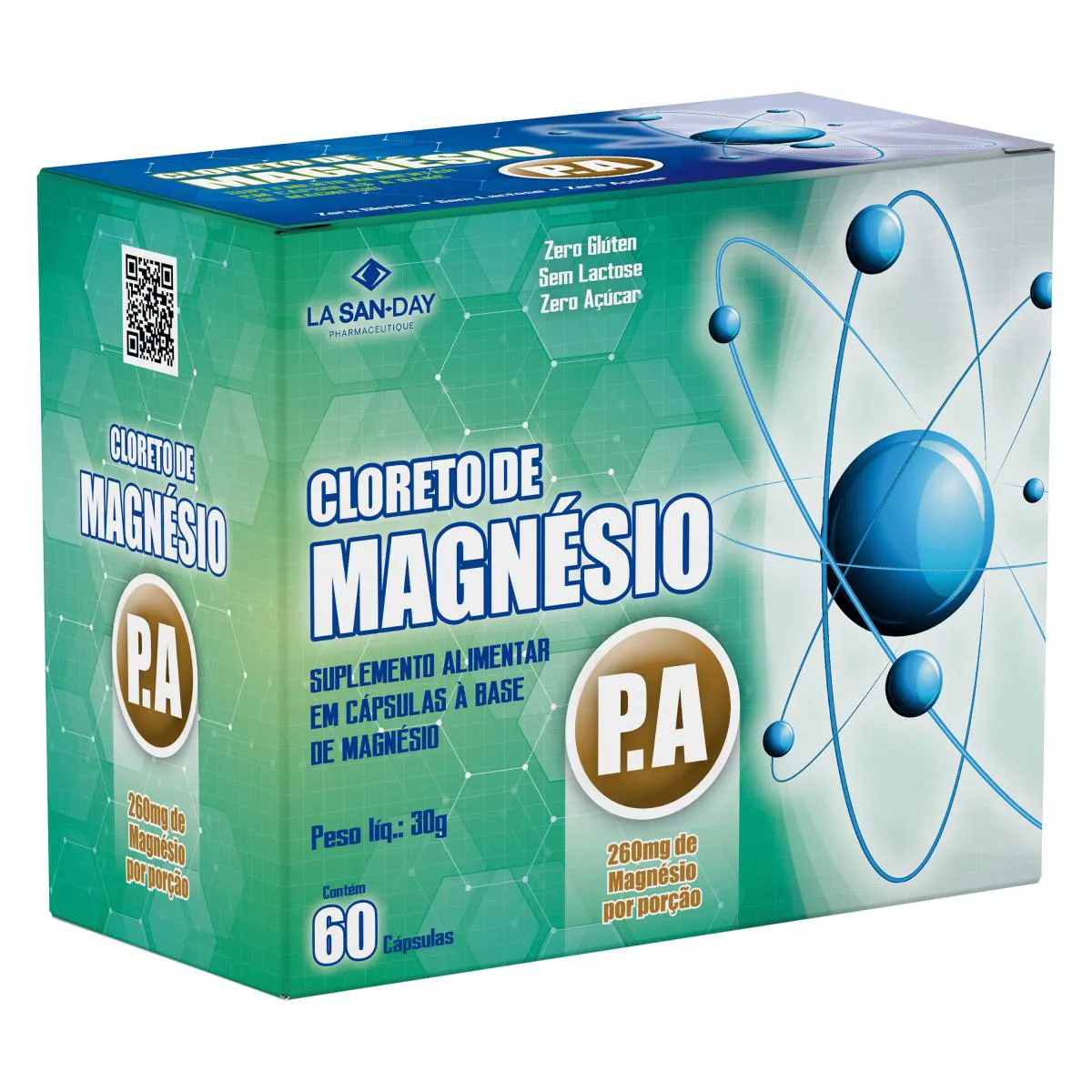 CLORETO DE MAGNéSIO P. A. - 60 CáPSULAS - LA SAN DAY