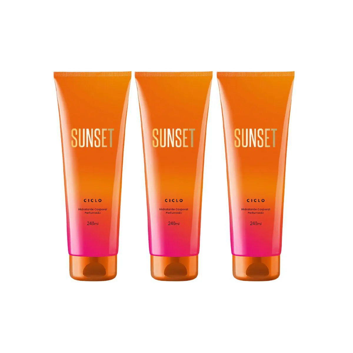 KIT 3UN HIDRATANTE CORPORAL SUNSET CICLO COSMéTICOS 240ML