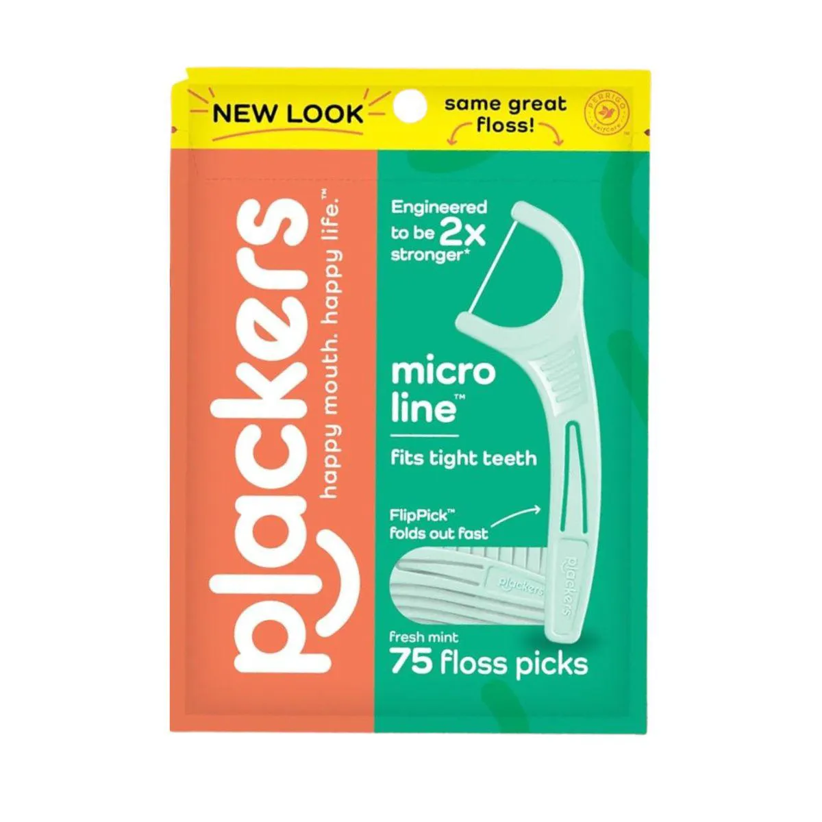 FIO DENTAL COM HASTE MICRO LINE MENTA FRESCA PLACKERS 75UN