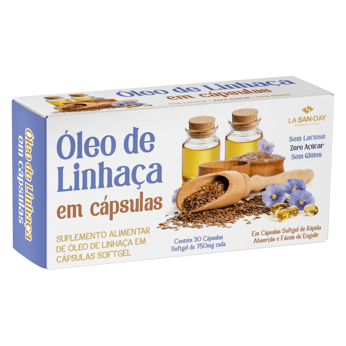 ÓLEO DE LINHAçA - 30 CáPSULAS - LA SAN DAY