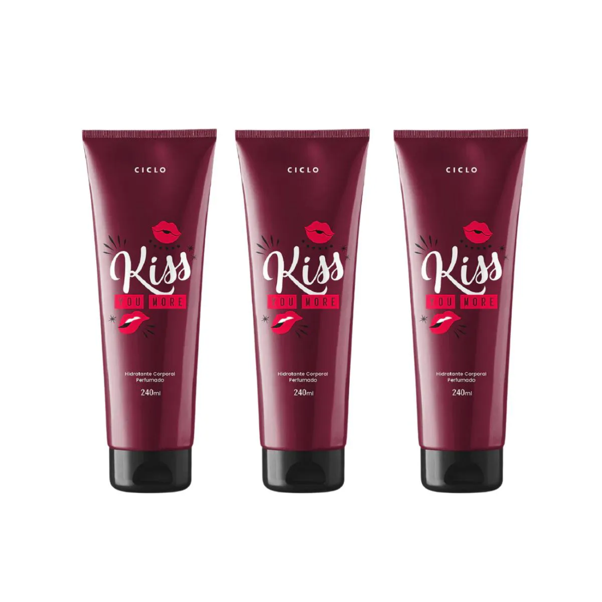 KIT 3UN HIDRATANTE CORPORAL KISS YOU MORE CICLO COSMéTICOS 240ML