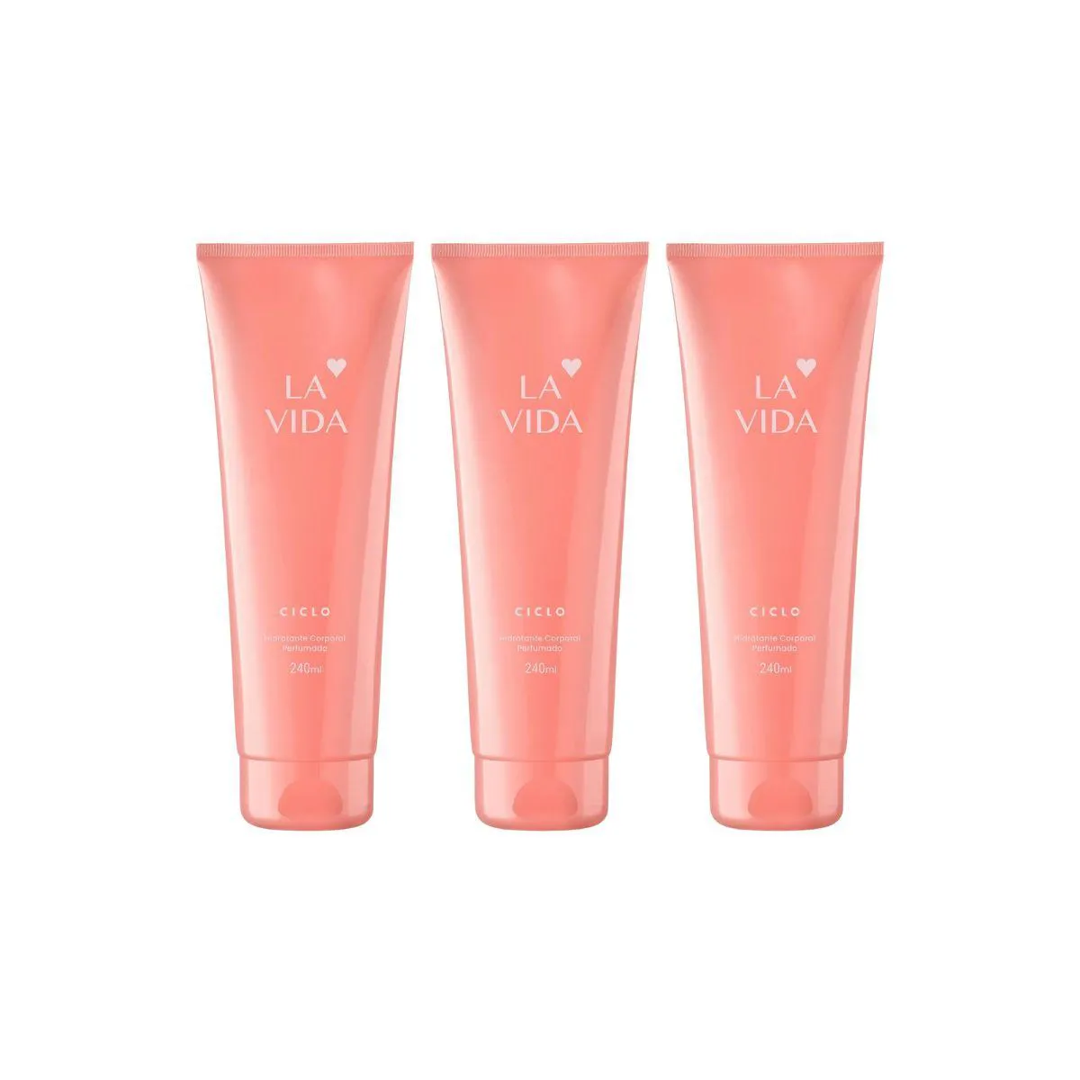 KIT 3UN HIDRATANTE CORPORAL LA VIDA CICLO COSMéTICOS 240ML