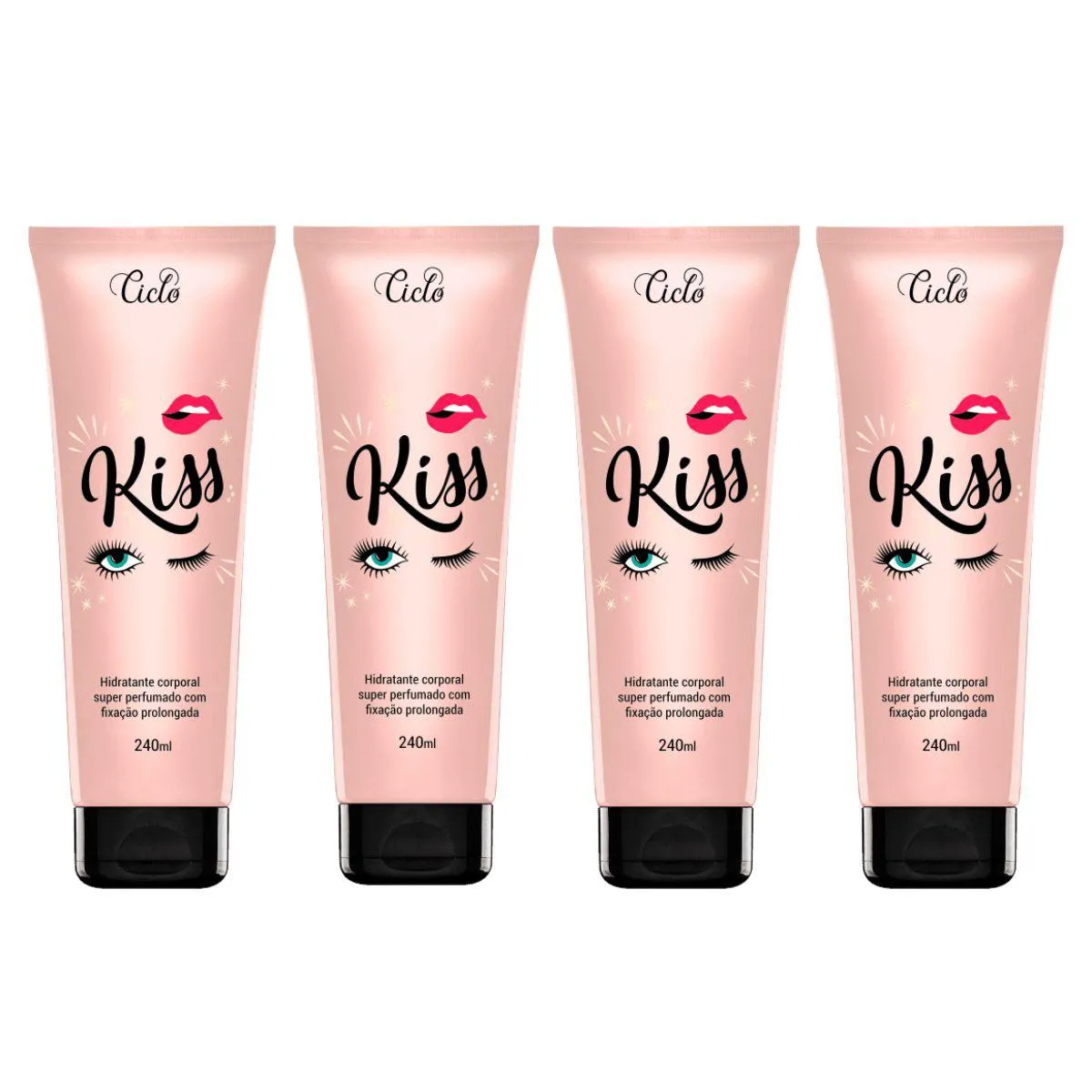 KIT 4UN HIDRATANTE CORPORAL KISS CICLO COSMéTICOS 240ML