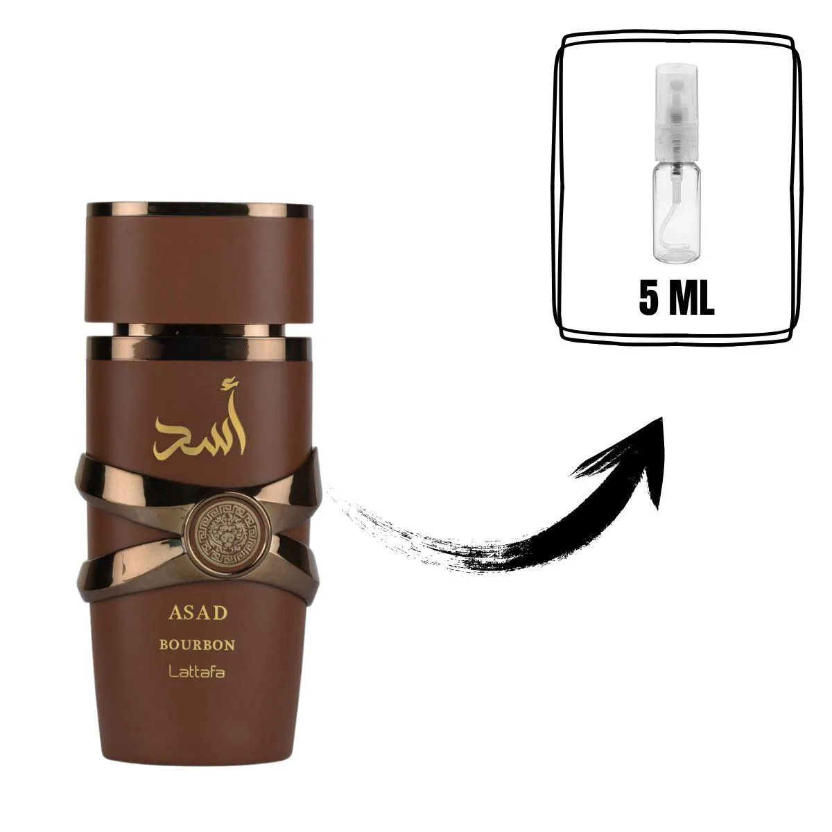 PERFUME UNISSEX ÁRABE LATTAFA ASAD BOURBON EDP 5ML