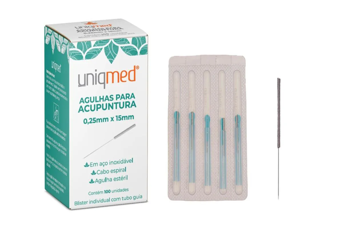 AGULHA PARA ACUPUNTURA (CAIXA COM 100 UNIDADES) - UNIQMED 025x15mm