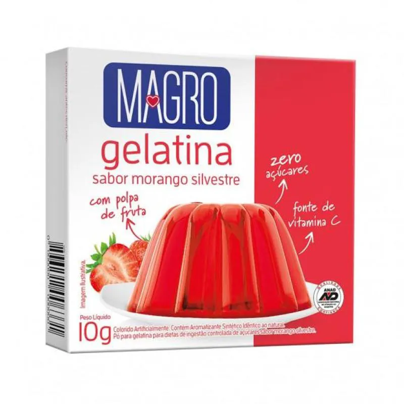 GELATINA MAGRO COM SUCRALOSE SABOR MORANGO SILVESTRE 10G