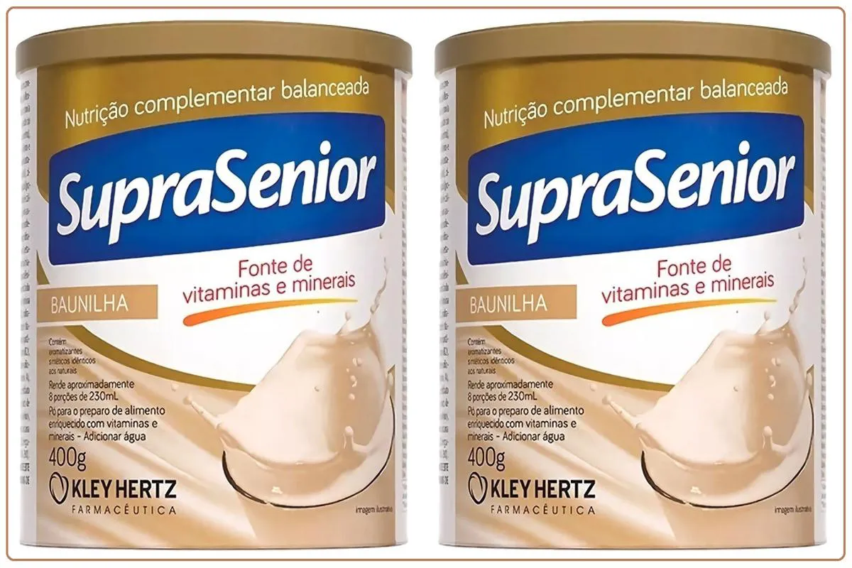 KIT 2 VITAMINA SUPRASENIOR BAUNILHA 400G - KLEY HERTZ