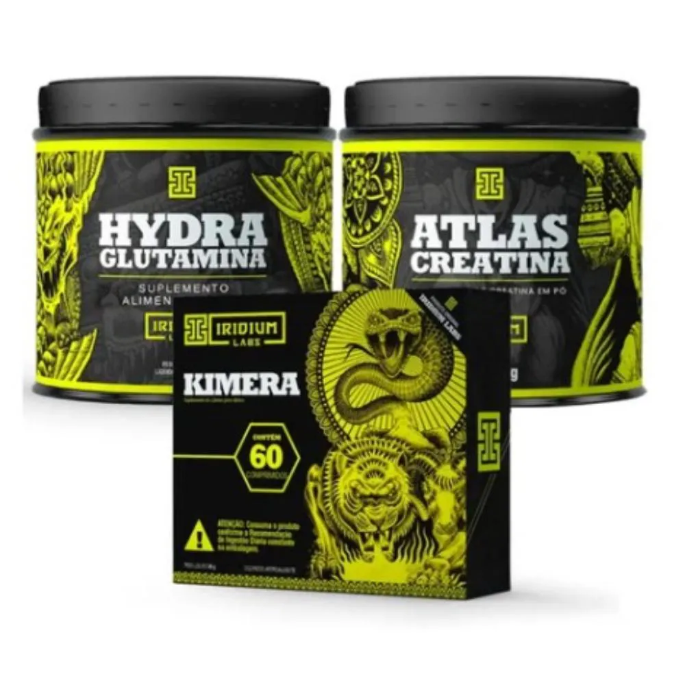 KIT TERMOGêNICO KIMERA THERMO + GLUTAMINA 150G + CREATINA 150G IRIDIUM LABS