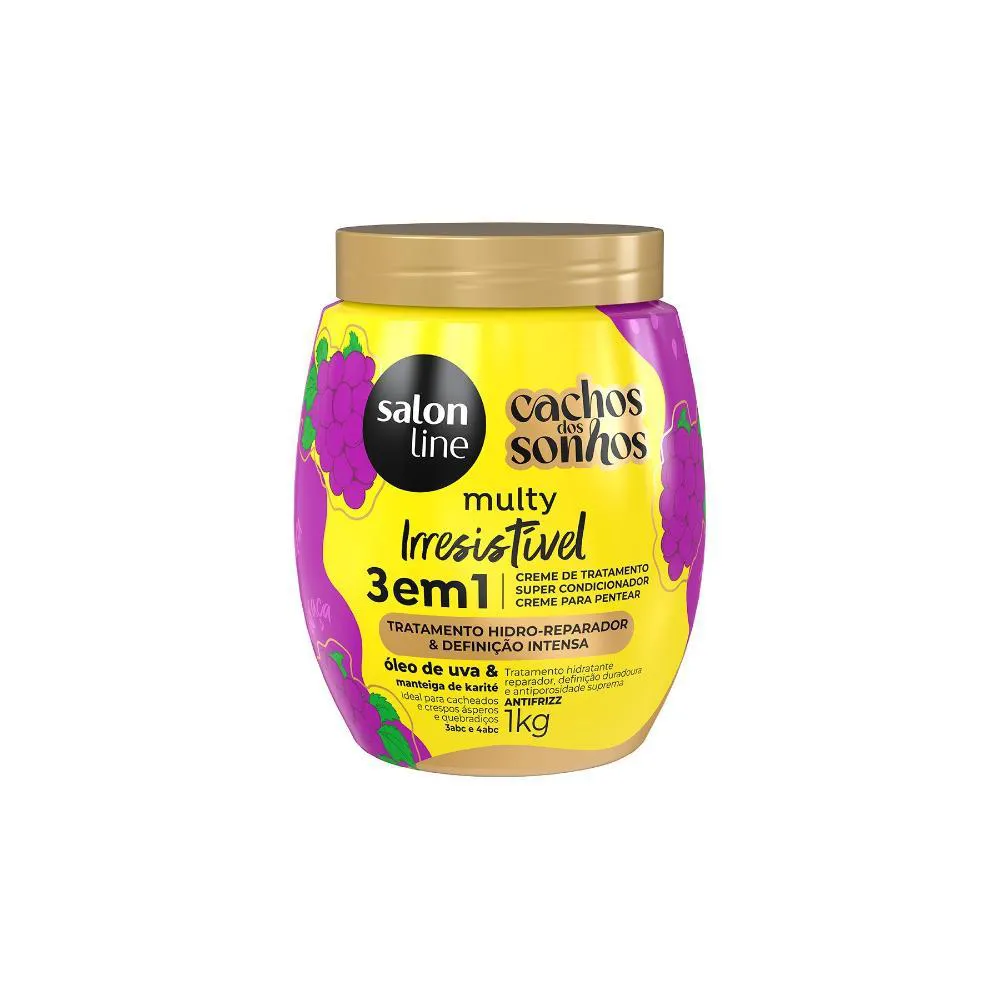 CREME DE TRATAMENTO UVA 3 EM 1 CACHOS DOS SONHOS MULTY IRRESISTíVEL 1KG