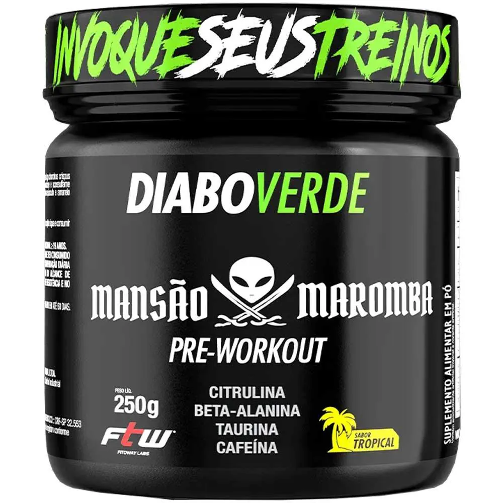 PRé TREINO DIABO VERDE MANSãO MAROMBA 250G SABOR TROPICAL