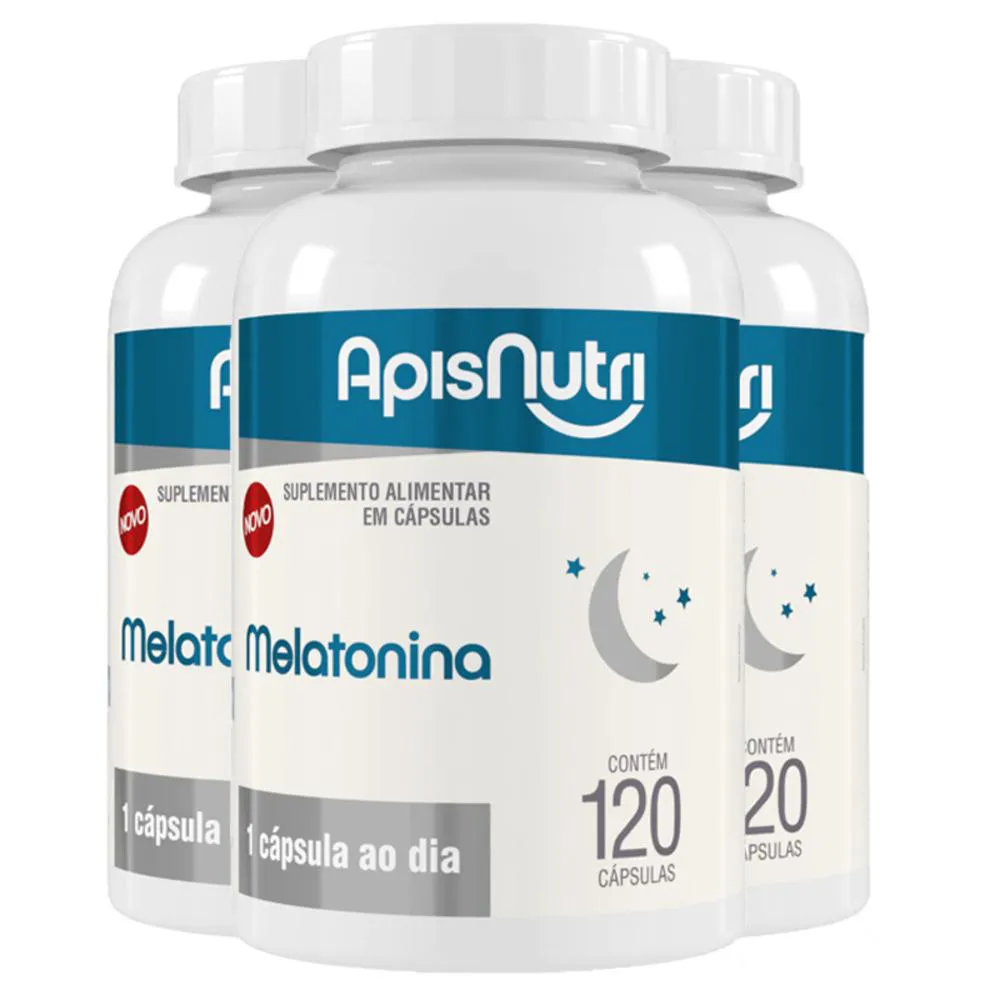 KIT 3 MELATONINA APISNUTRI 120 CáPSULAS
