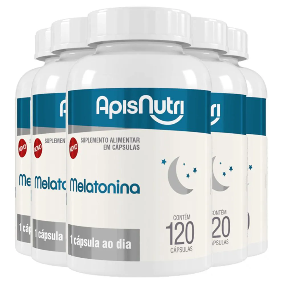 KIT 5 MELATONINA APISNUTRI 120 CáPSULAS