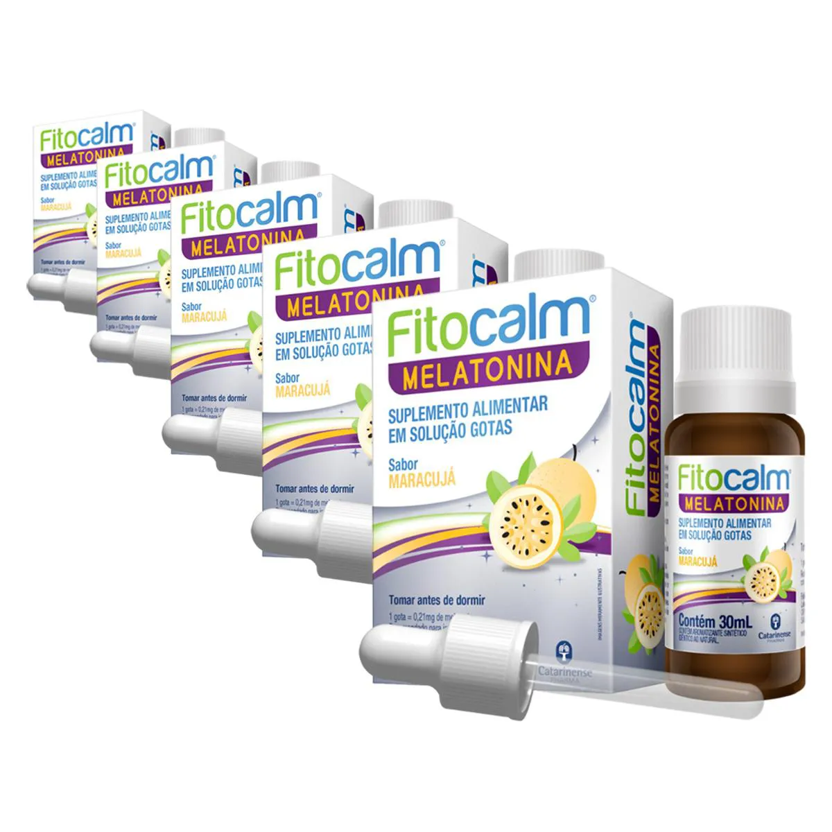 KIT 5 FITOCALM MELATONINA CATARINENSE MARACUJá 30ML