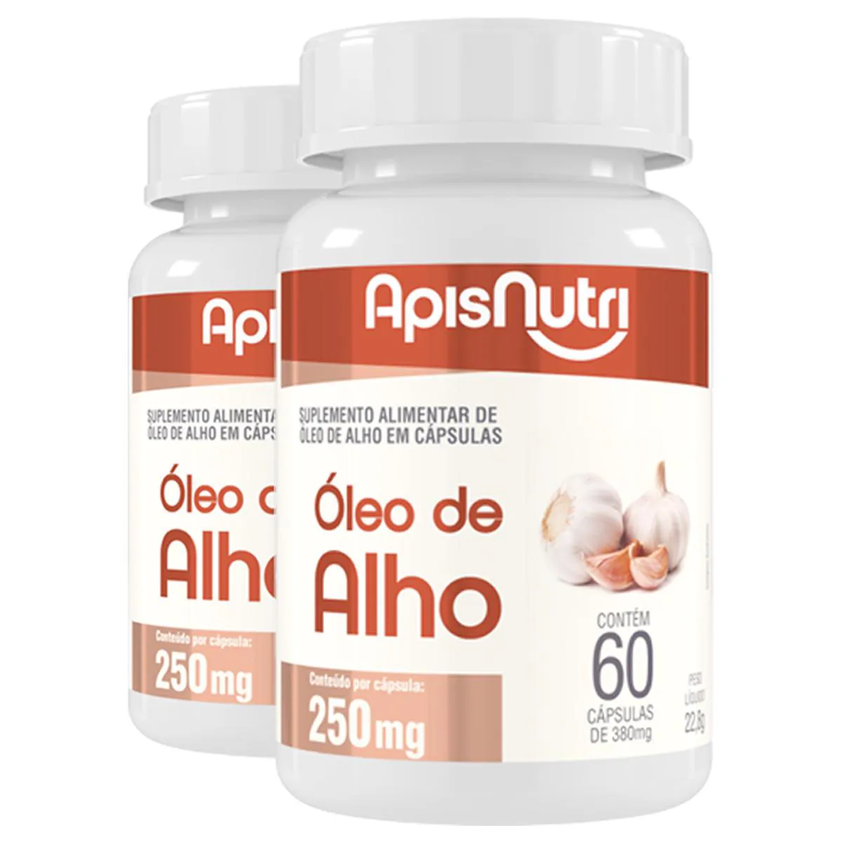KIT 2 ÓLEO DE ALHO APISNUTRI 60 CáPSULAS
