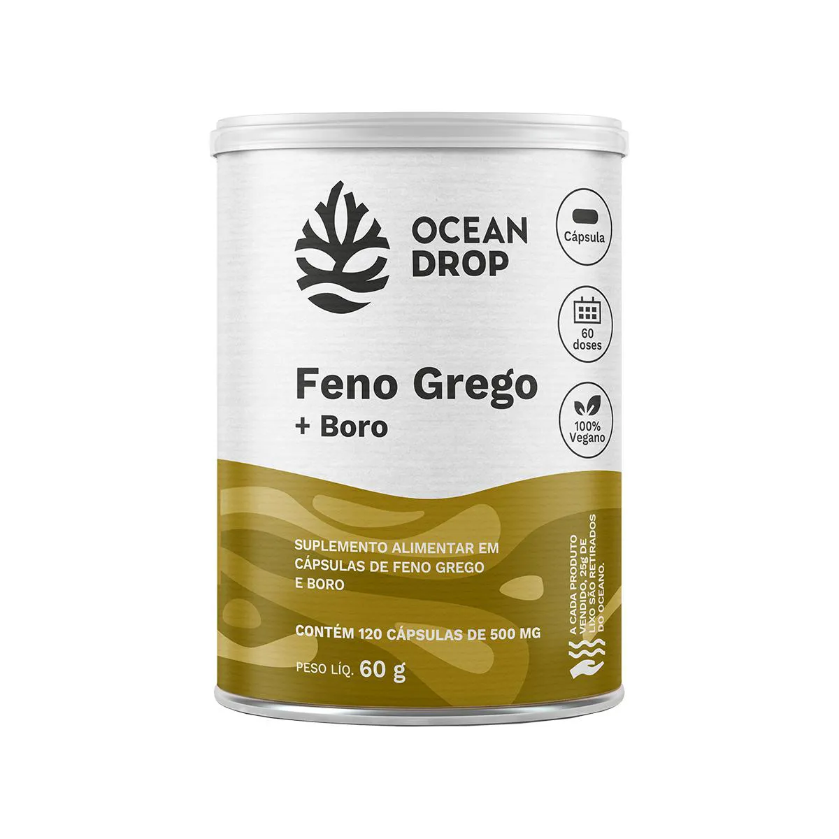 FENO GREGO + BORO OCEAN DROP VEGANO 120 CáPSULAS