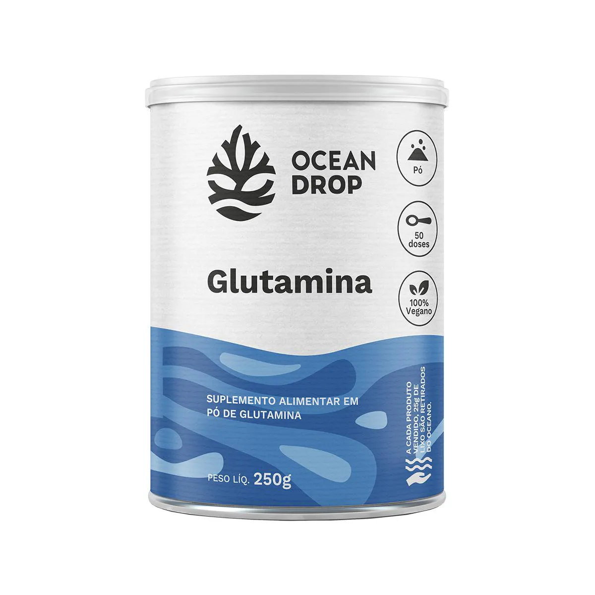 GLUTAMINA EM Pó OCEAN DROP VEGANO 250G