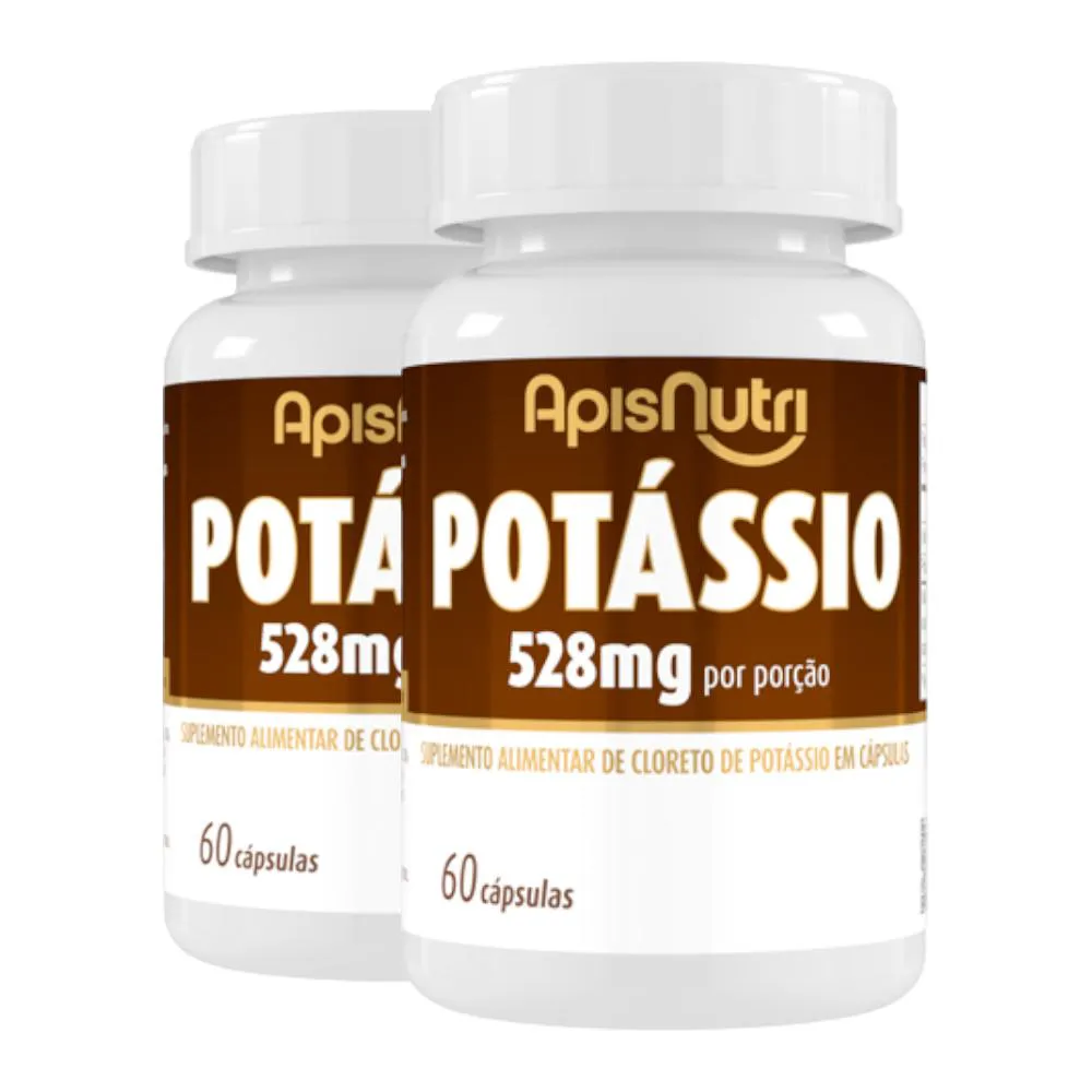KIT 2 SUPLEMENTO MINERAL DE POTáSSIO APISNUTRI 60 CáPSULAS
