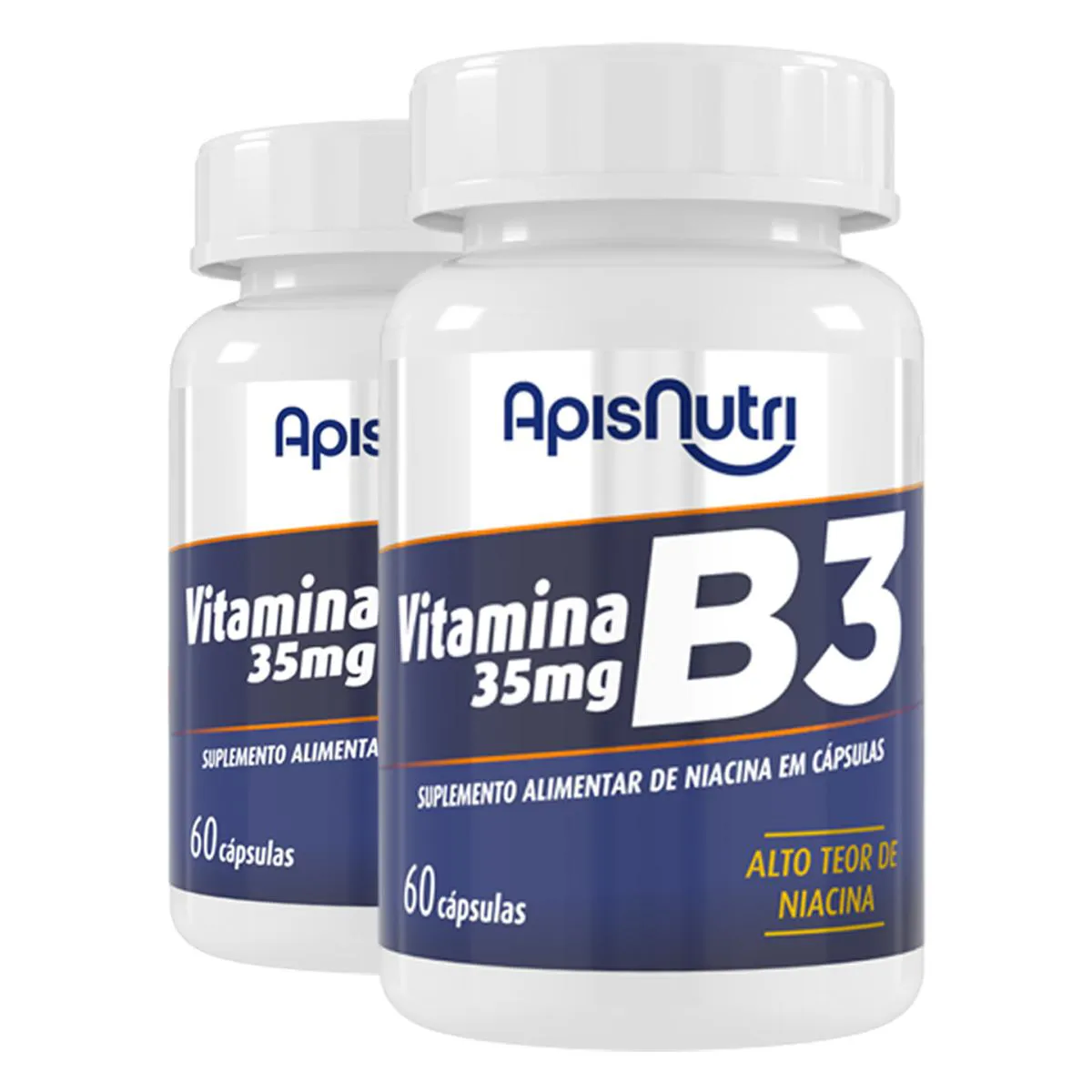 KIT 2 VITAMINA B3 APISNUTRI 60 CáPSULAS