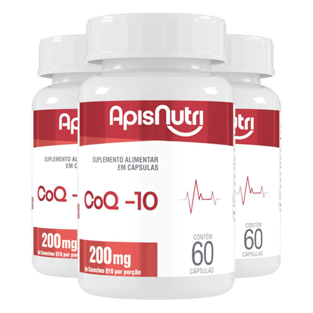 KIT 3 COENZIMA Q10 APISNUTRI 60 CáPSULAS