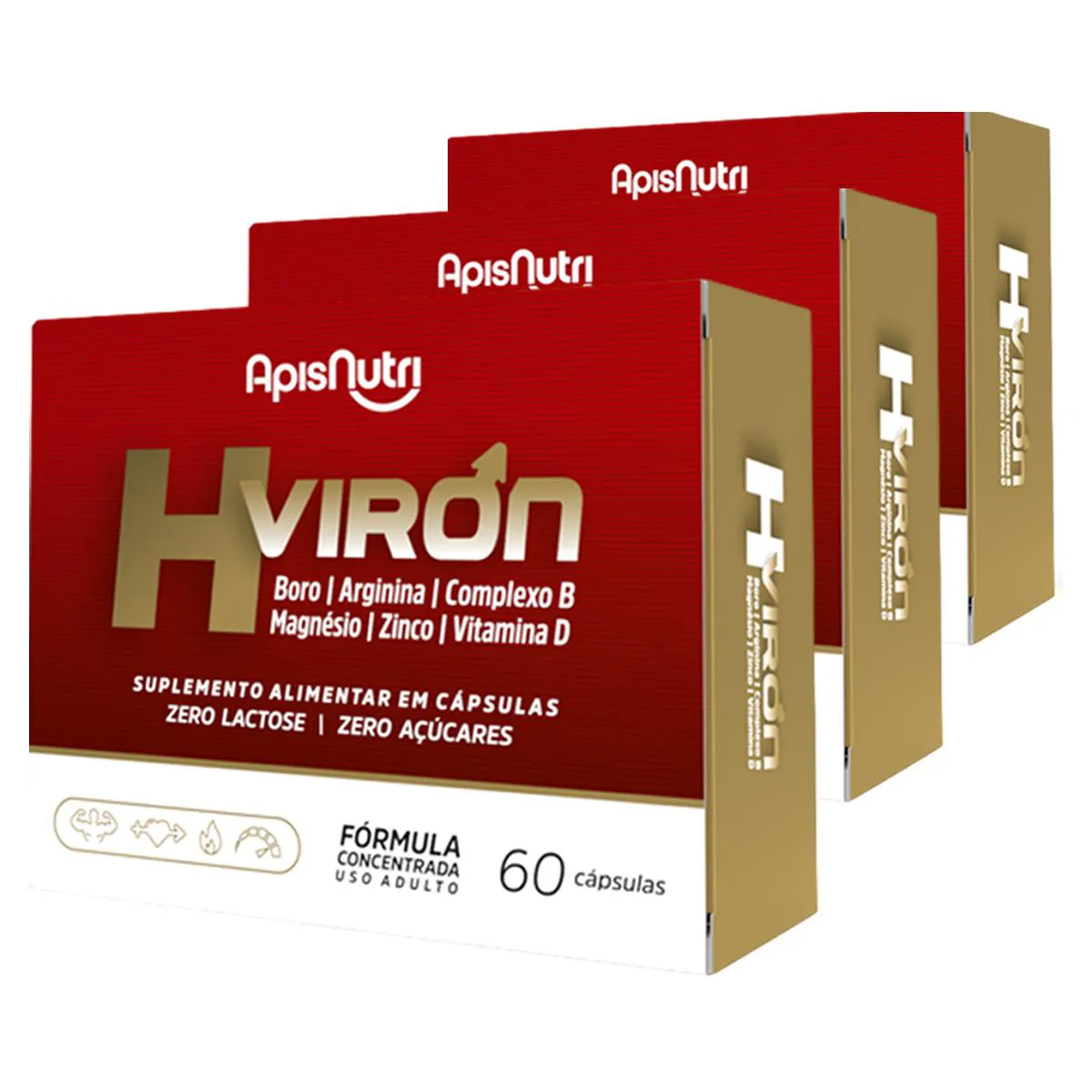 KIT 3 H VIRON APISNUTRI 60 CáPSULAS