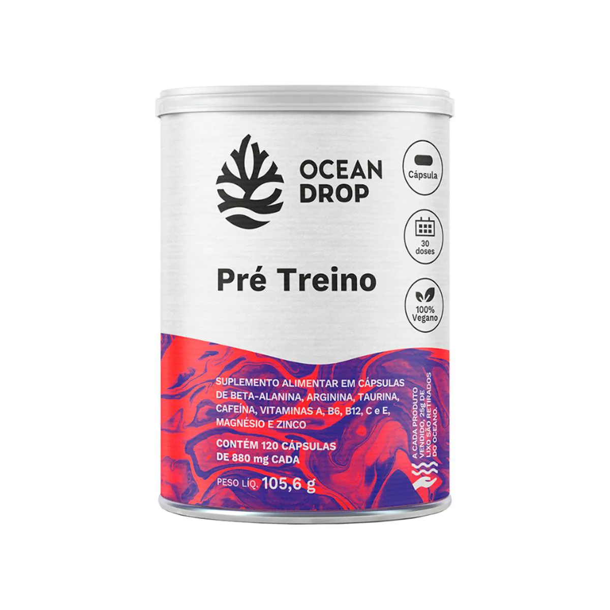 PRé TREINO OCEAN DROP VEGANO 120 CáPSULAS