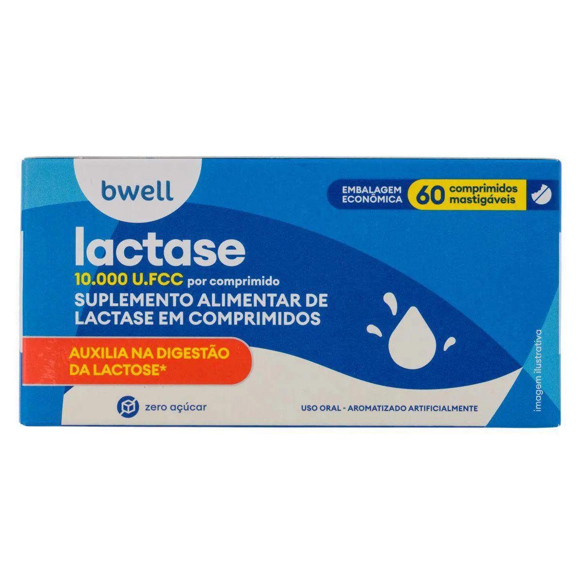 Lactase 10.000 FCC bwell 60 Comprimidos Mastigáveis