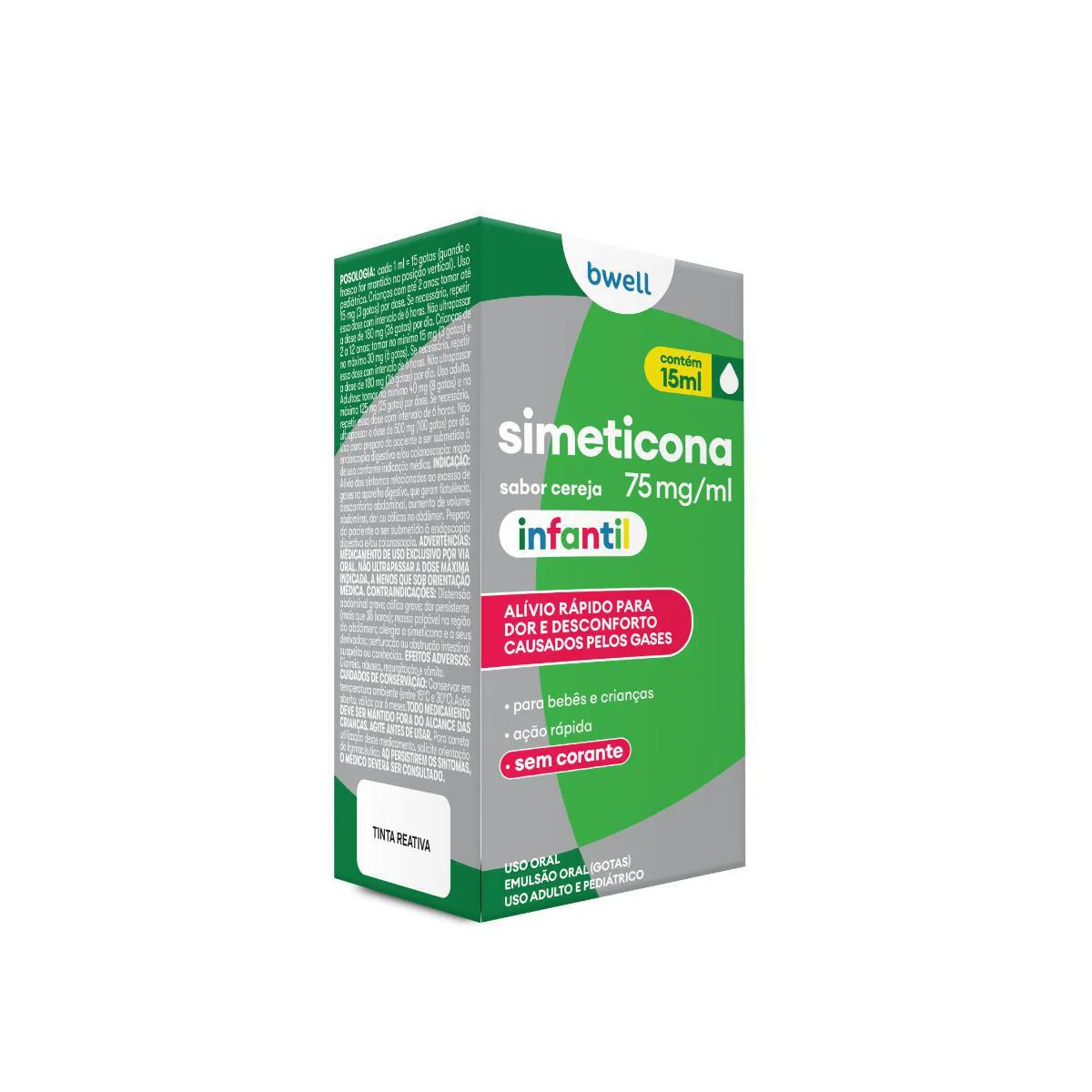 bwell Simeticona 75mg/ml Sabor Cereja 15ml