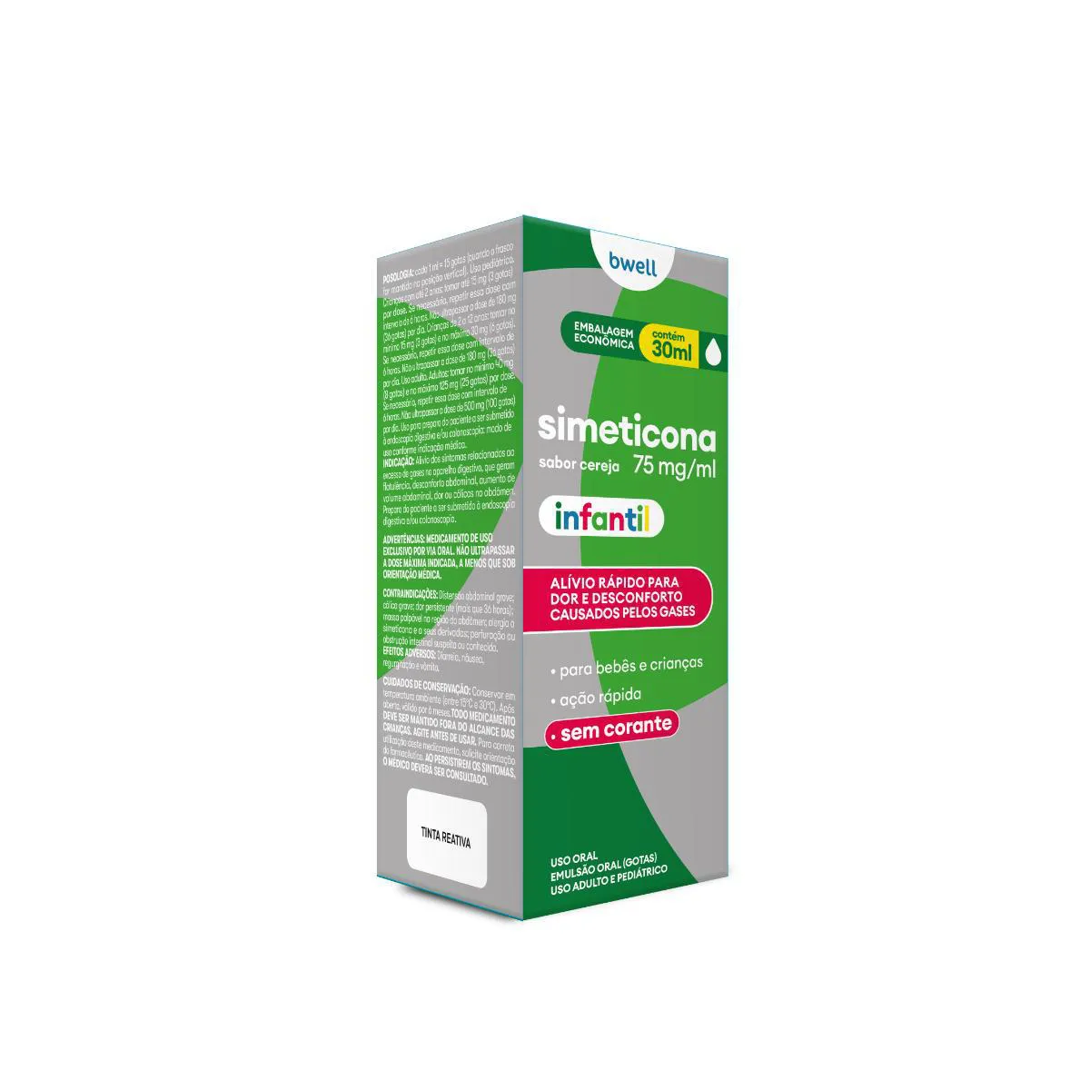 bwell Infantil Simeticona 75mg/ml Sabor Cereja 30ml