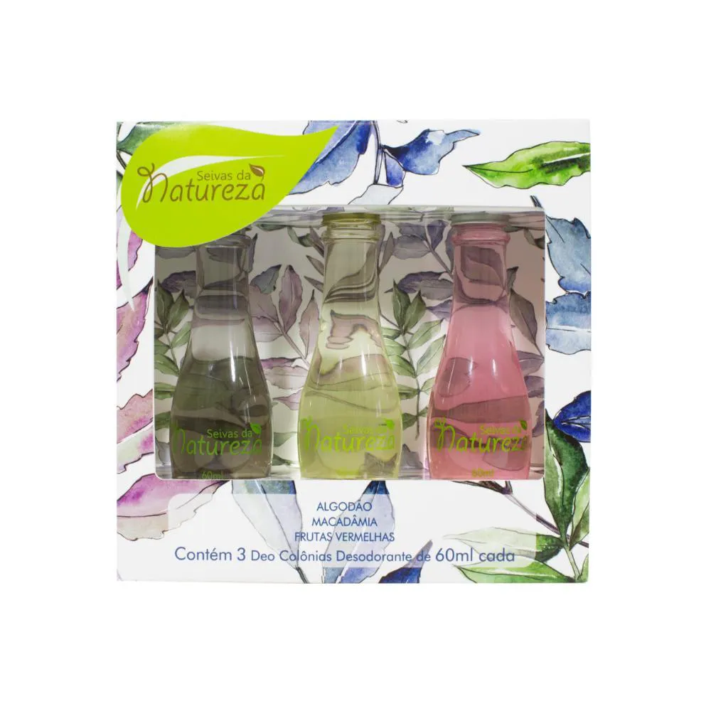 AROMÁTICA SEIVAS DA NATUREZA ESTOJO C/3 DEO COLÔNIA DESODORANTE MISTA 3X60ML