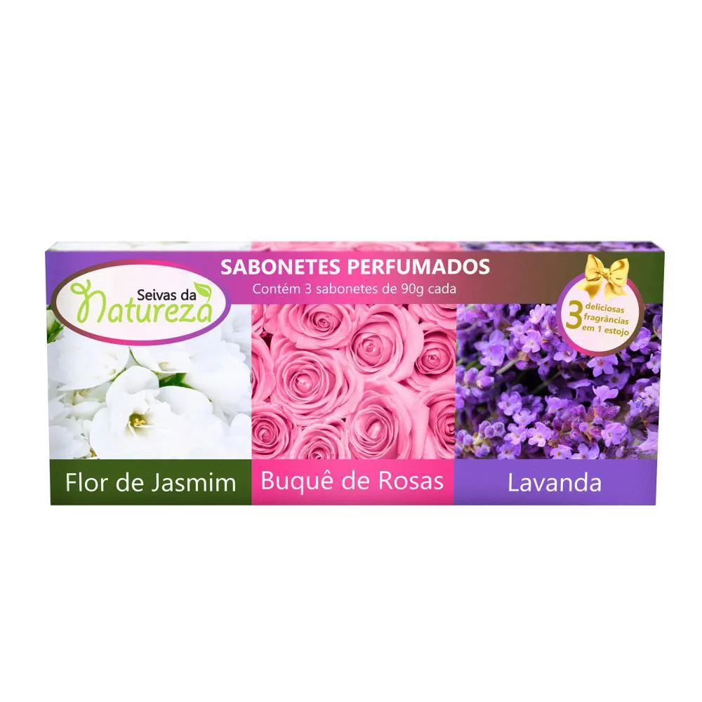 AROMÁTICA SEIVAS DA NATUREZA ESTOJO C/3 SABONETE MISTO 90X3